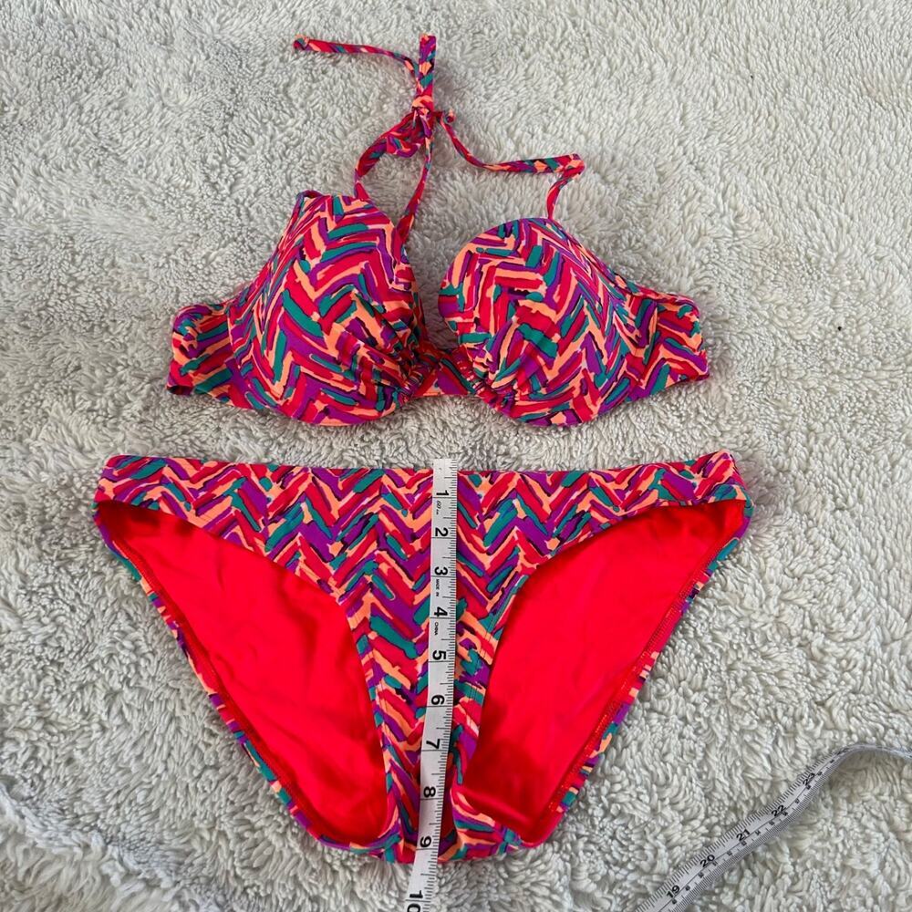 Aerie Womens Bikini Set Multi Color Swim Beach Sz 36C/L Resort Summer Fun Lake - Picture 2 of 6